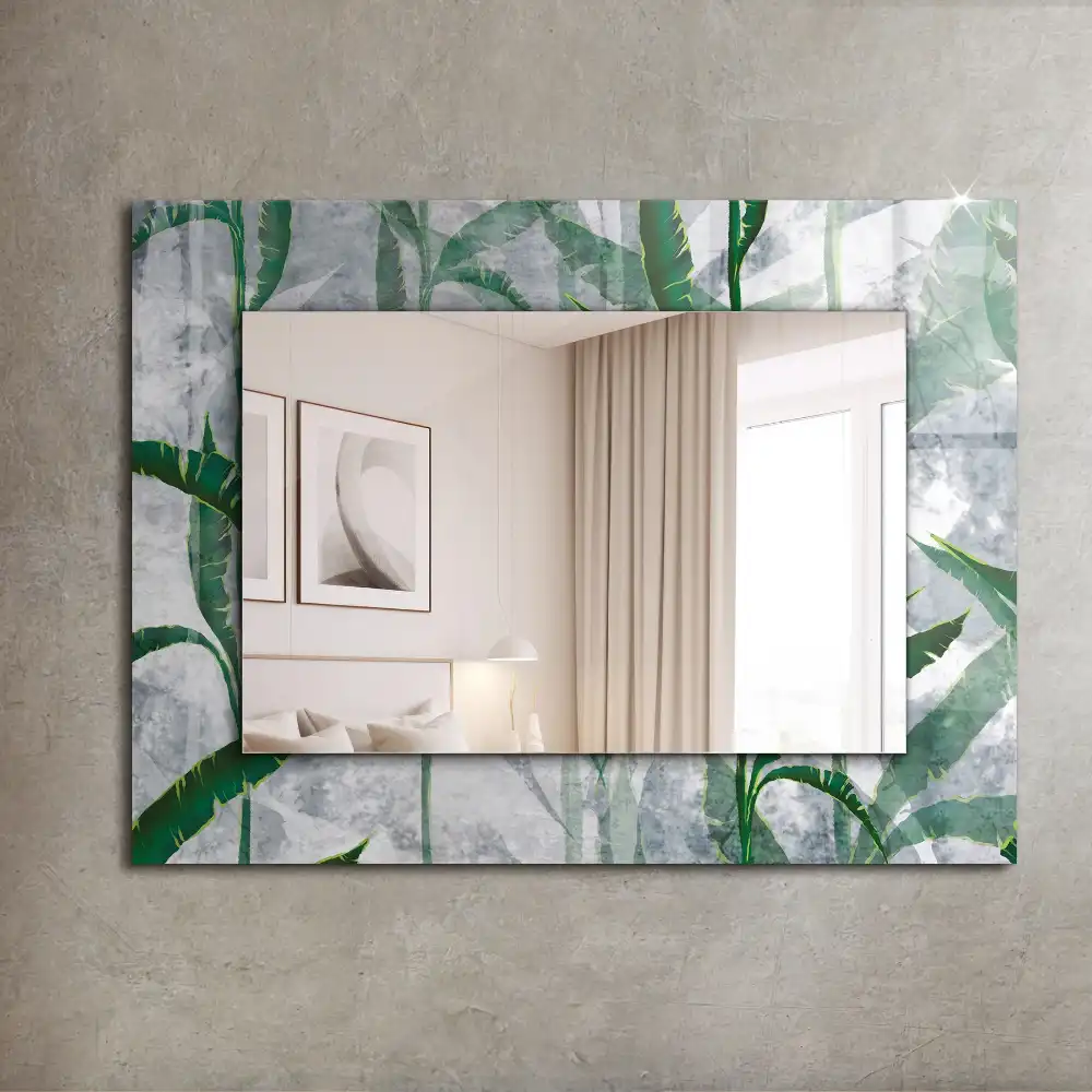 Rectangular mirror print Green leaves of the plant