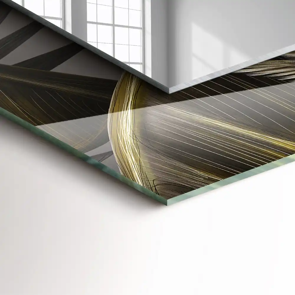 Rectangular mirror print Flowers and hummingbirds