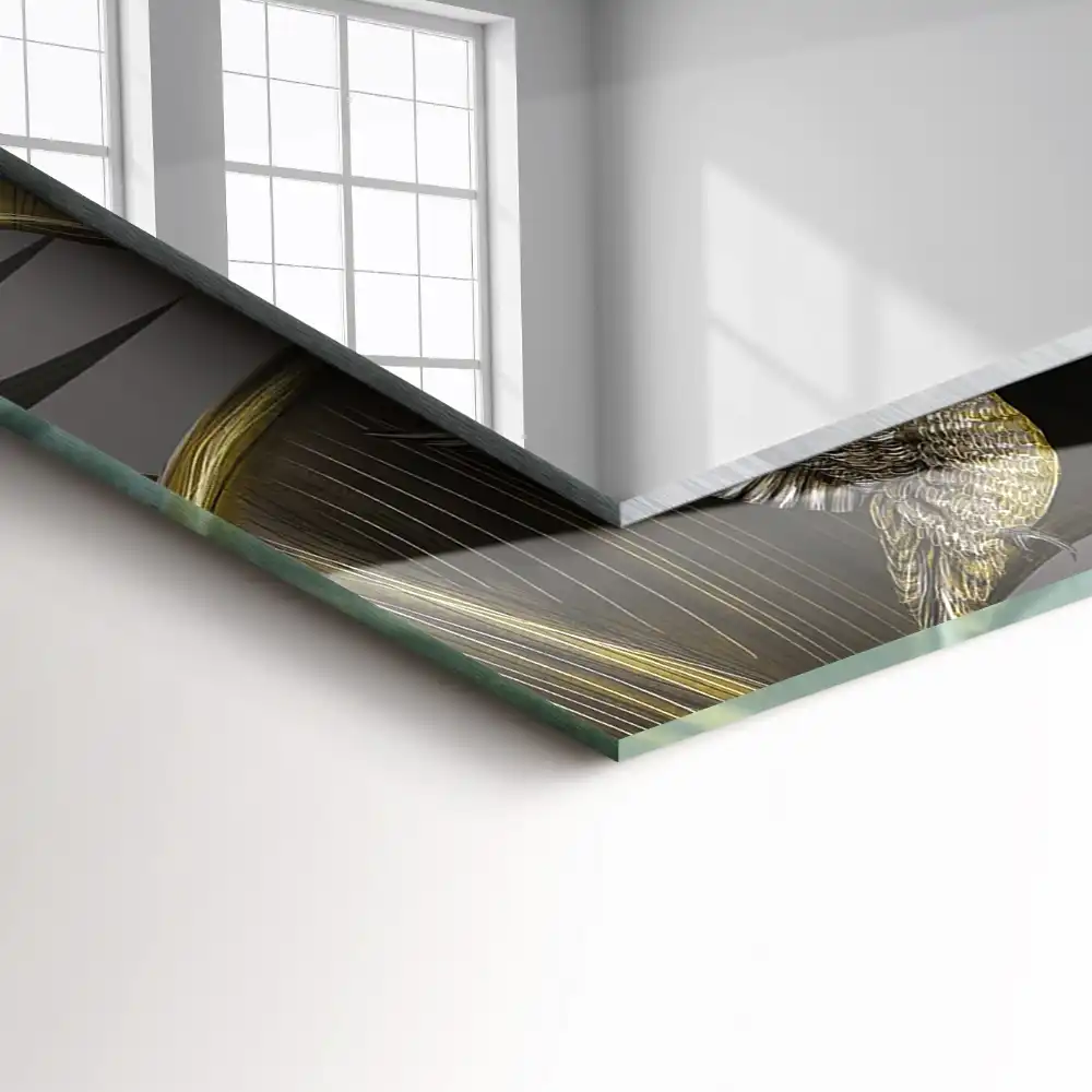 Rectangular mirror print Flowers and hummingbirds