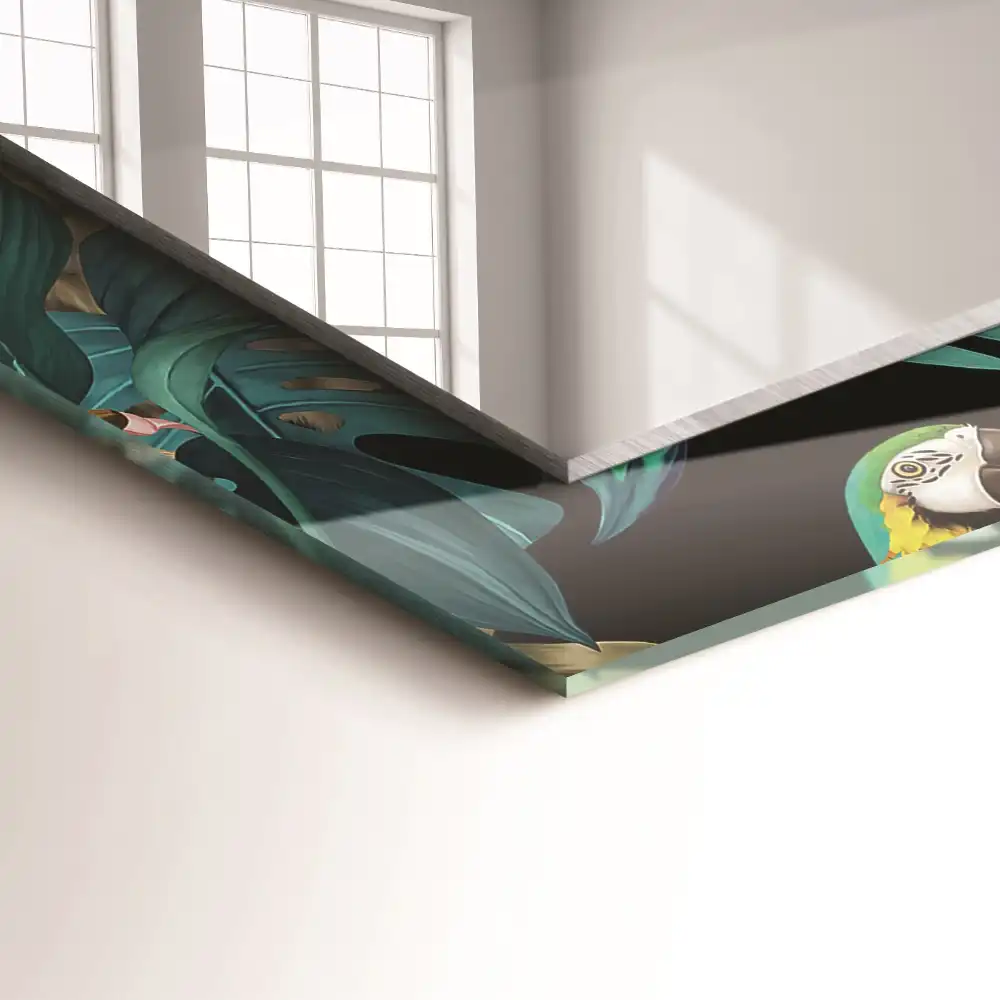 Rectangle decorative mirror Tigers parrots jungle