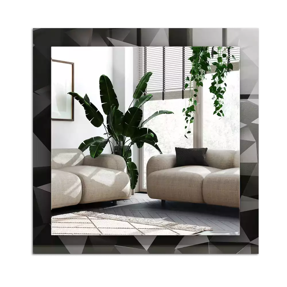 Rectangular wall mirror design Black geometric shapes