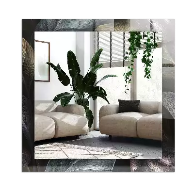 Rectangular decorative mirror Colorful plant leaves