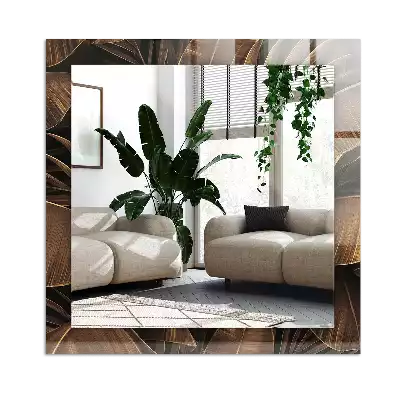Rectangular mirror print tropical leaves
