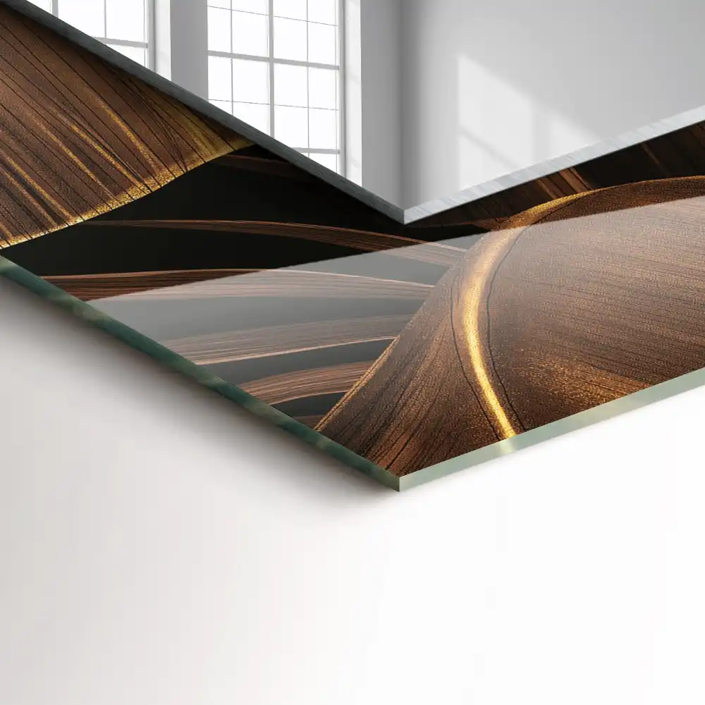 Rectangular mirror print tropical leaves