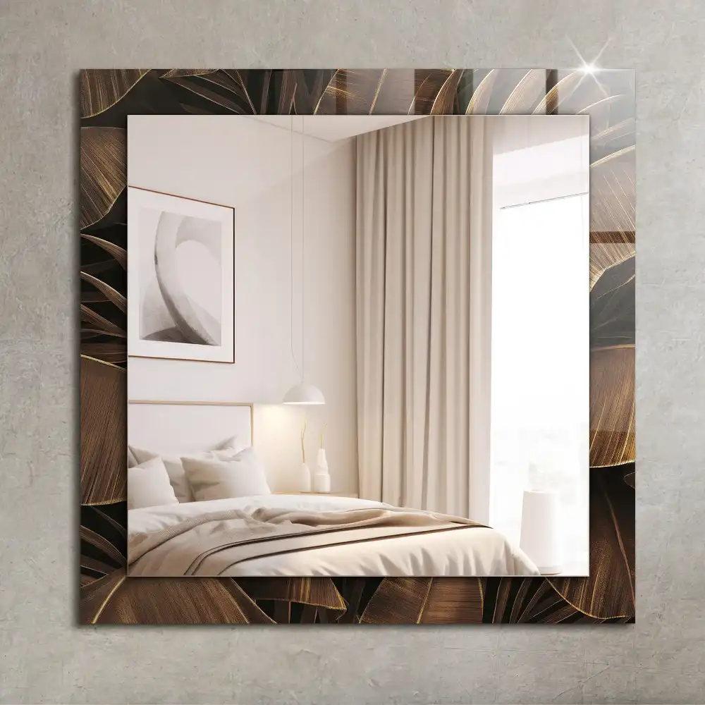 Rectangular mirror print tropical leaves