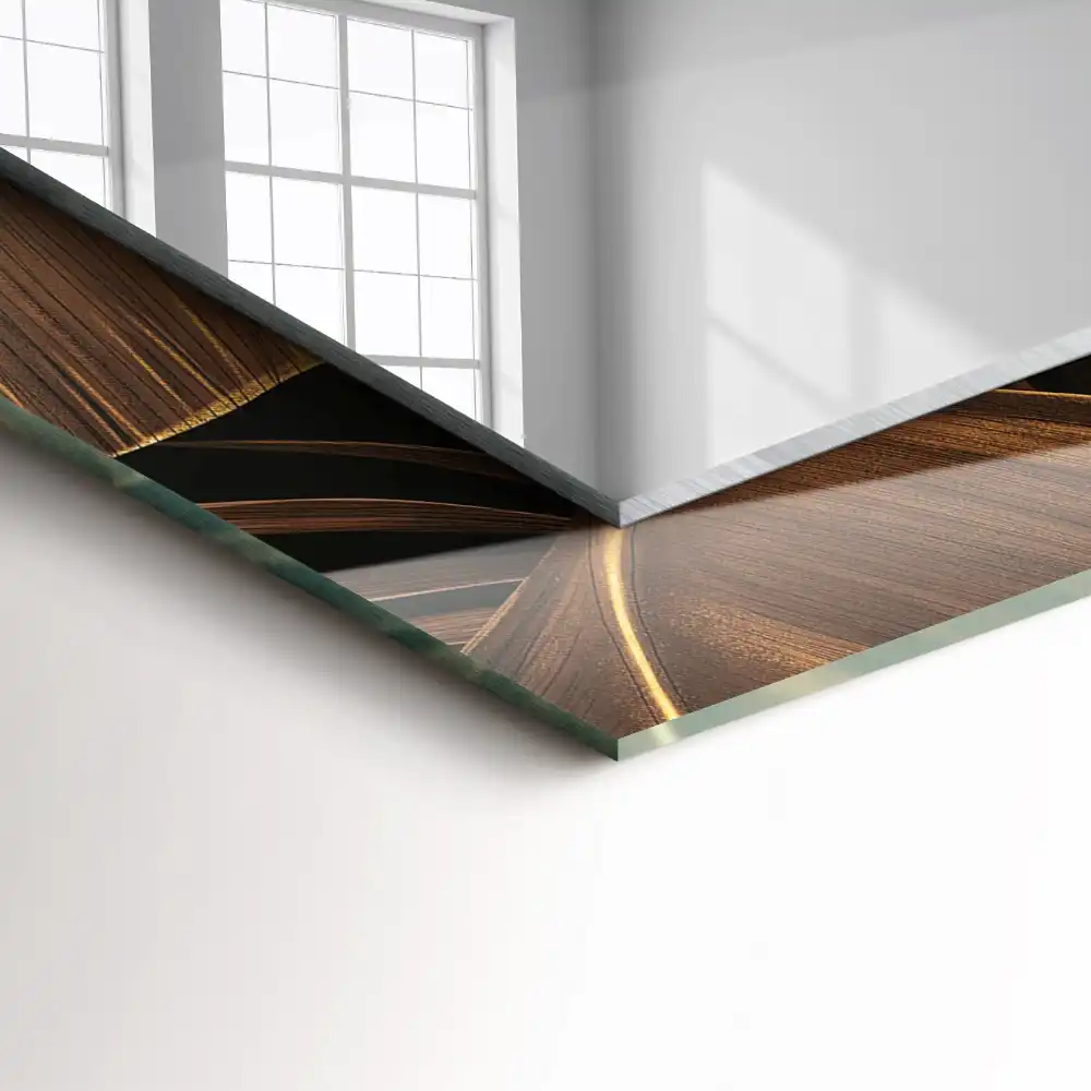 Rectangular mirror print tropical leaves