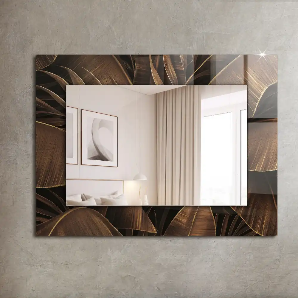 Rectangular mirror print tropical leaves