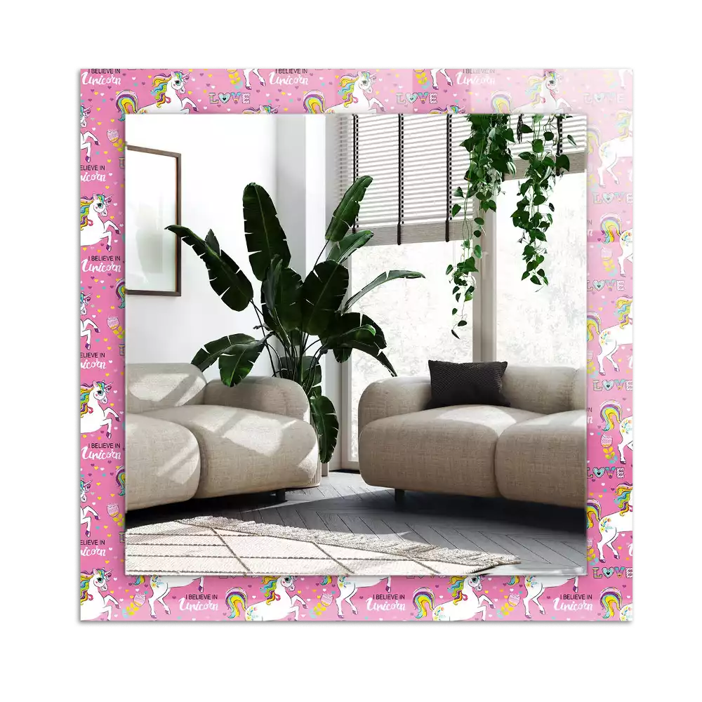 Rectangle decorative mirror Unicorns rainbows hearts