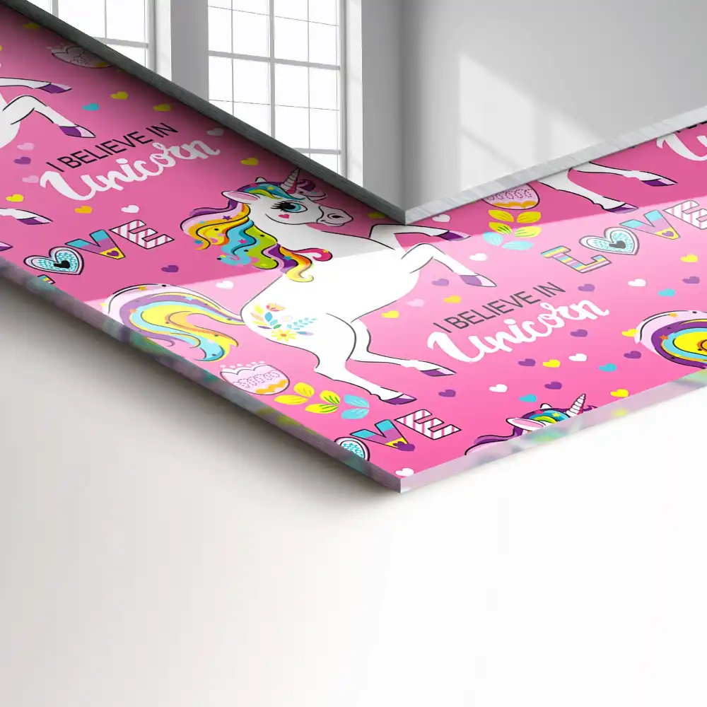 Rectangle decorative mirror Unicorns rainbows hearts