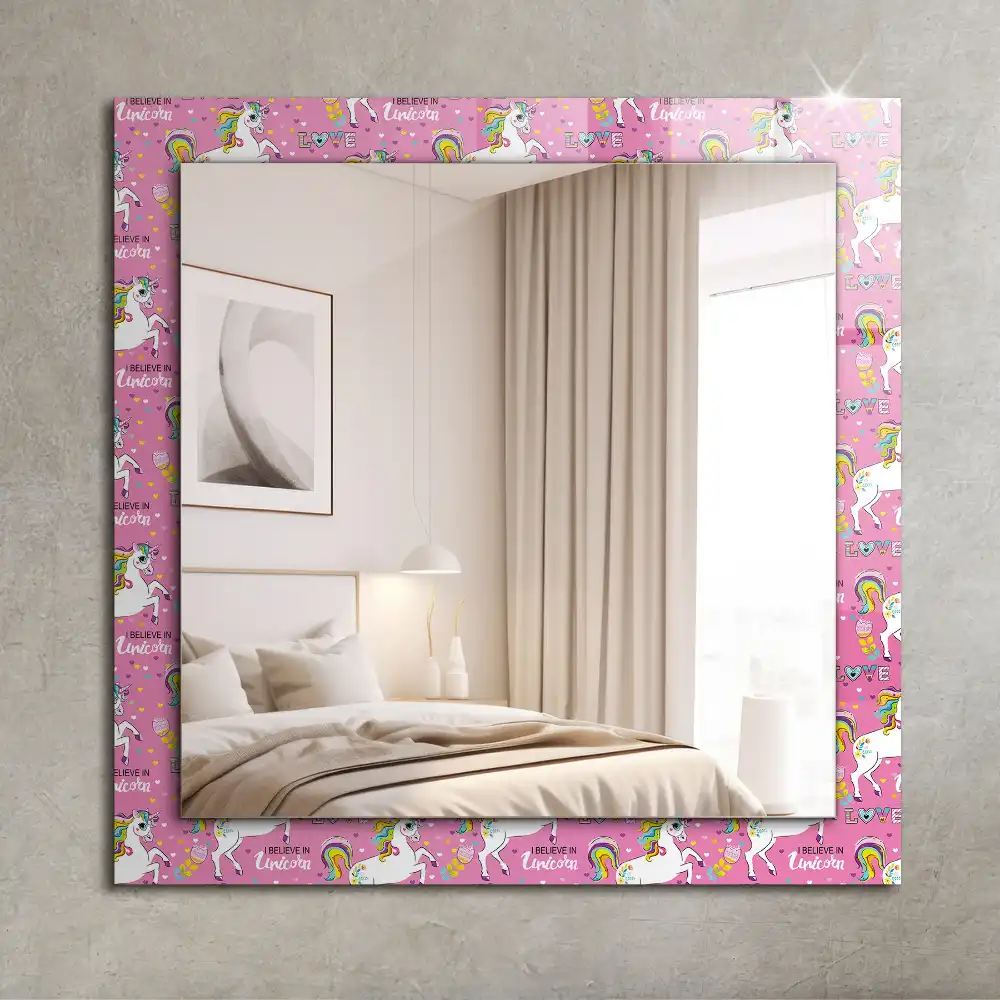 Rectangle decorative mirror Unicorns rainbows hearts