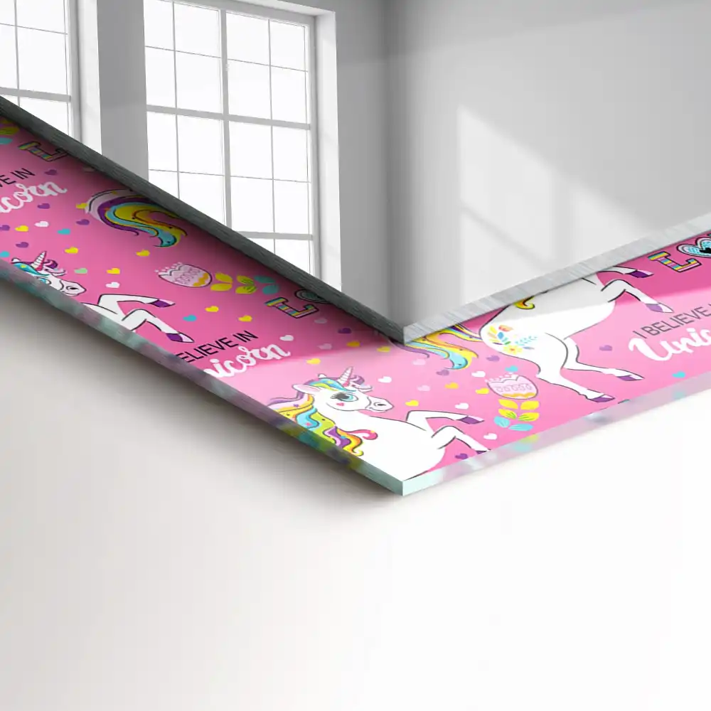 Rectangle decorative mirror Unicorns rainbows hearts