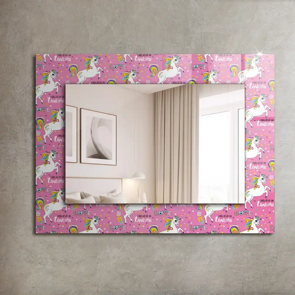 Rectangle decorative mirror Unicorns rainbows hearts