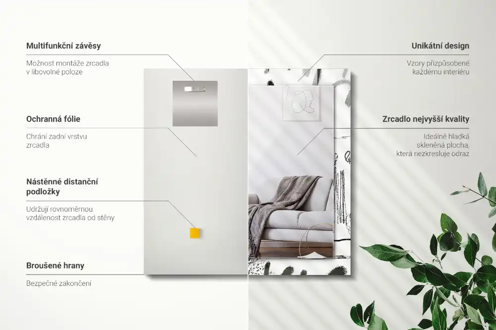 Rectangular decorative mirror Abstract Modern Patterns