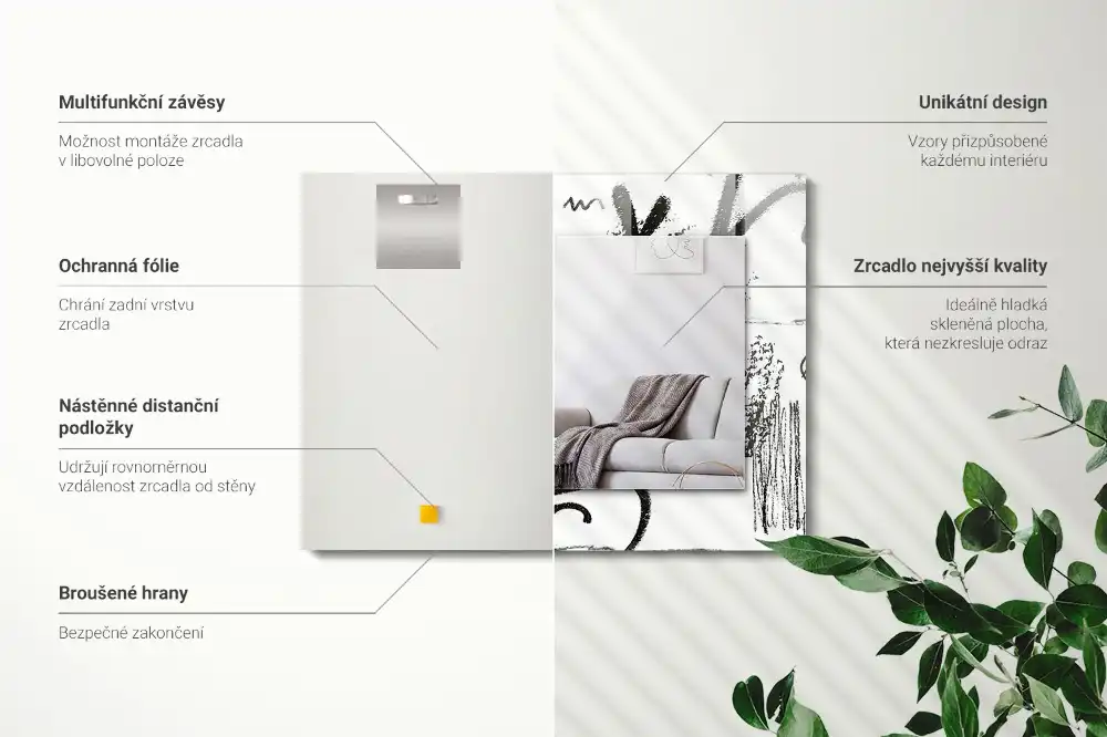 Rectangular decorative mirror Abstract Modern Patterns