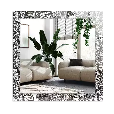 Rectangular mirror print Black and white patterns