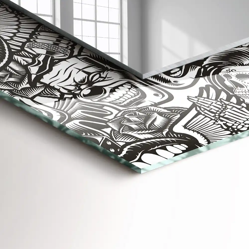 Rectangular mirror print Black and white patterns