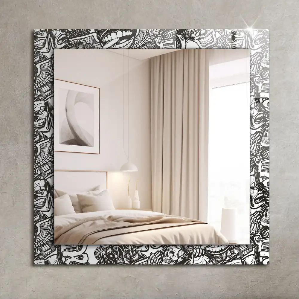 Rectangular mirror print Black and white patterns