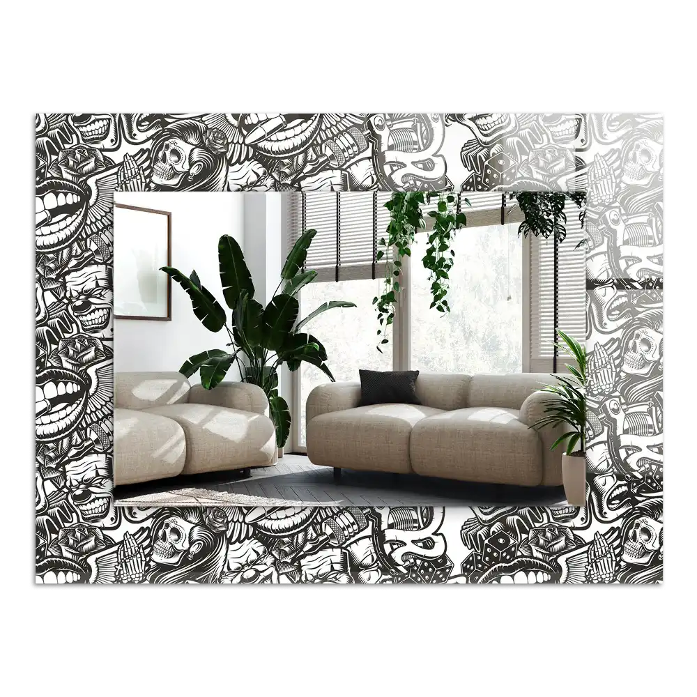 Rectangular mirror print Black and white patterns