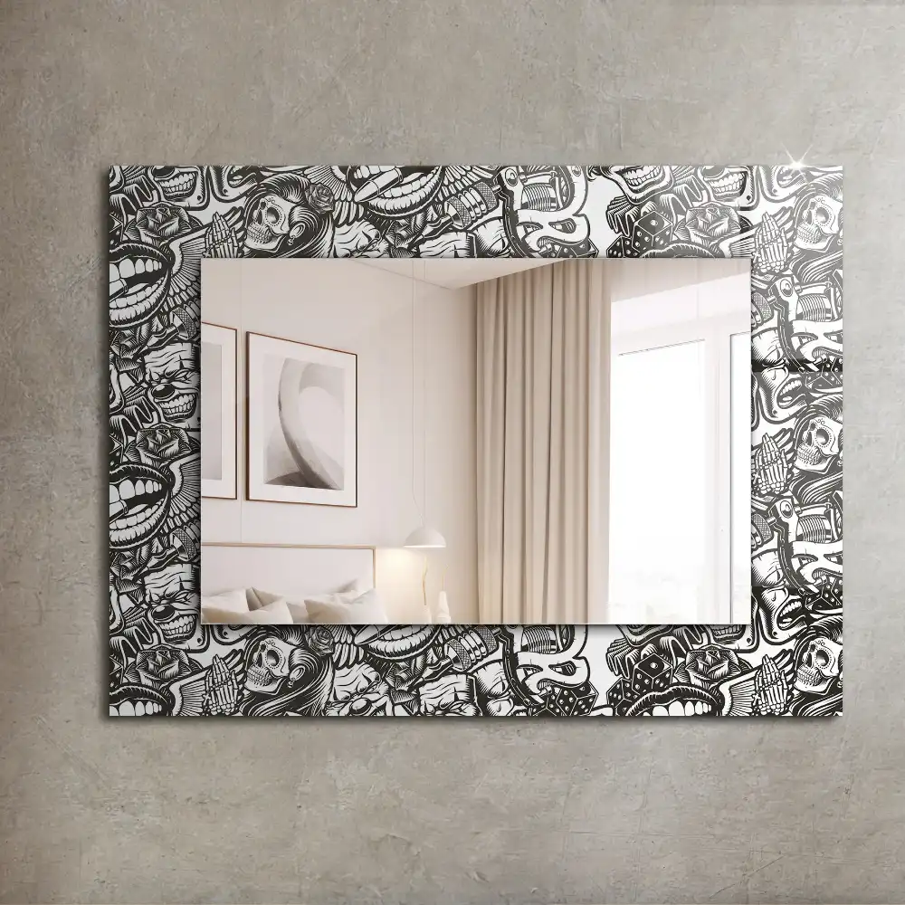 Rectangular mirror print Black and white patterns