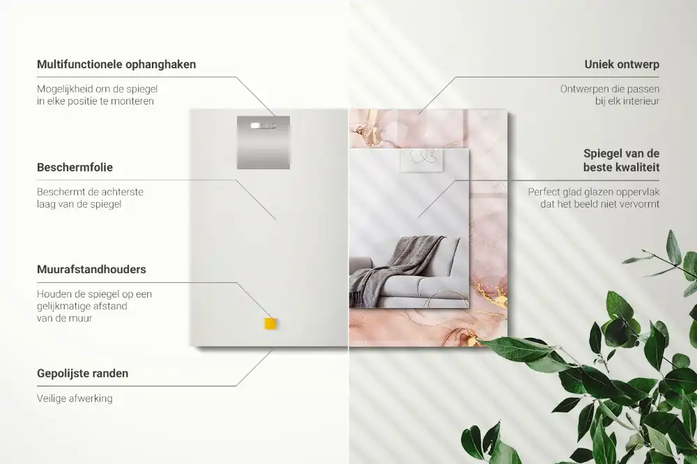 Rectangular wall mirror design Abstract watercolor art