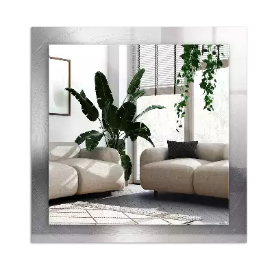 Rectangular wall mirror design Round metal surface