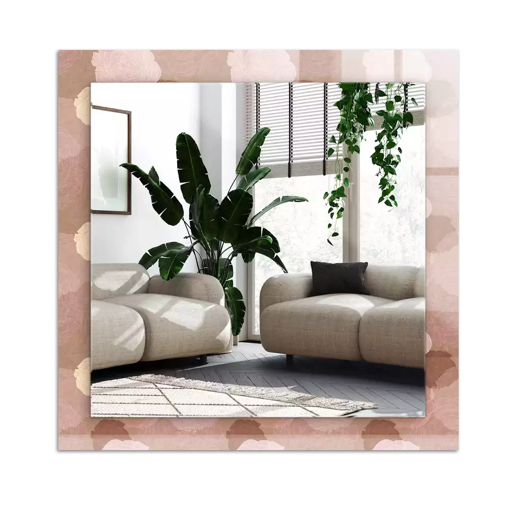 Rectangular mirror print Flowers peonies
