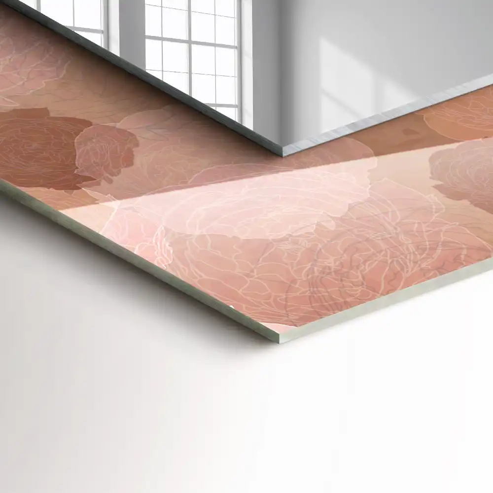 Rectangular mirror print Flowers peonies