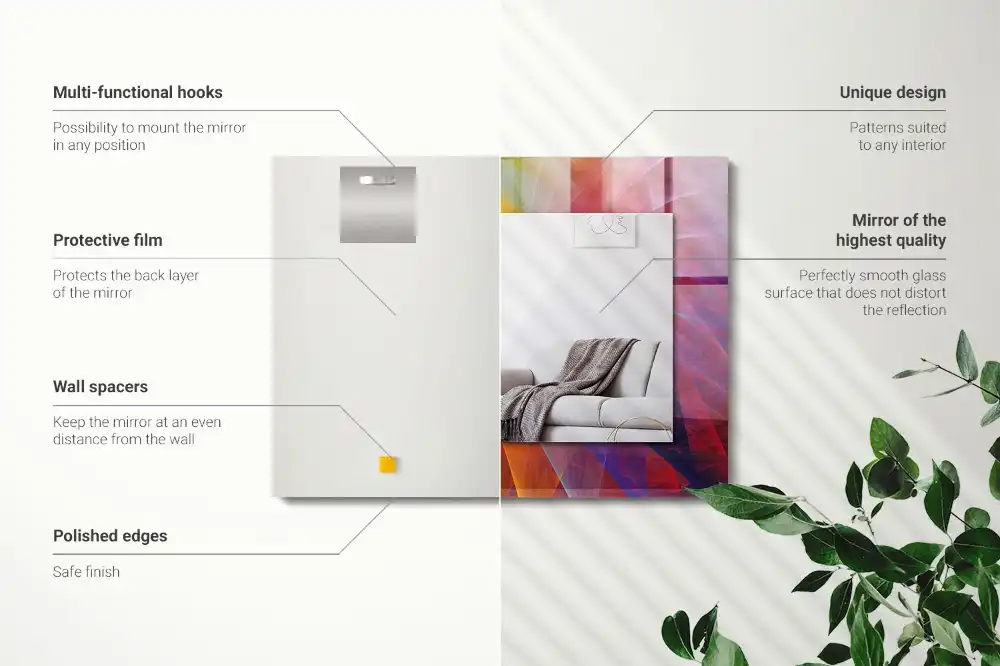 Rectangle decorative mirror Colorful abstract spiral