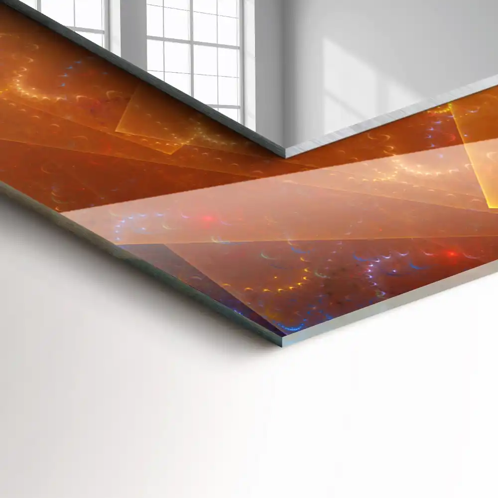 Rectangular wall mirror design Colorful Fractal Spiral
