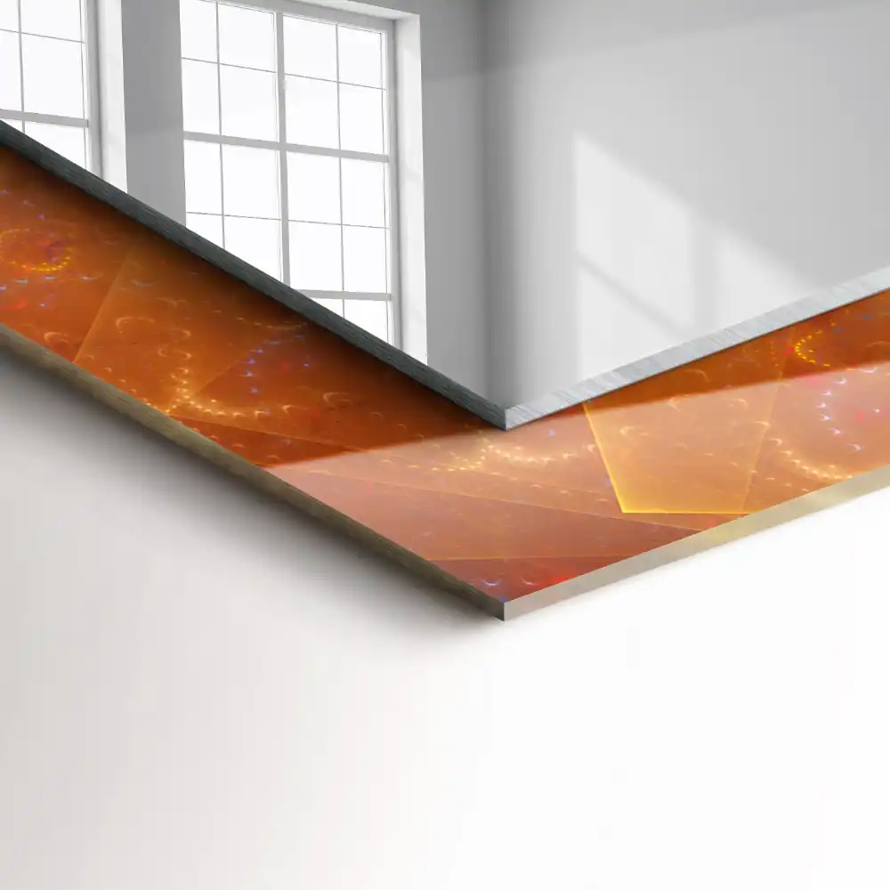 Rectangular wall mirror design Colorful Fractal Spiral