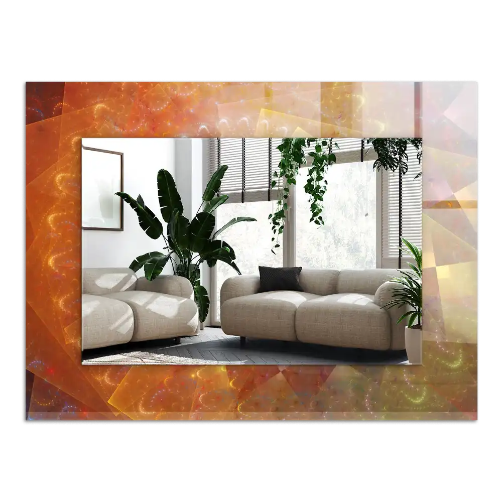 Rectangular wall mirror design Colorful Fractal Spiral