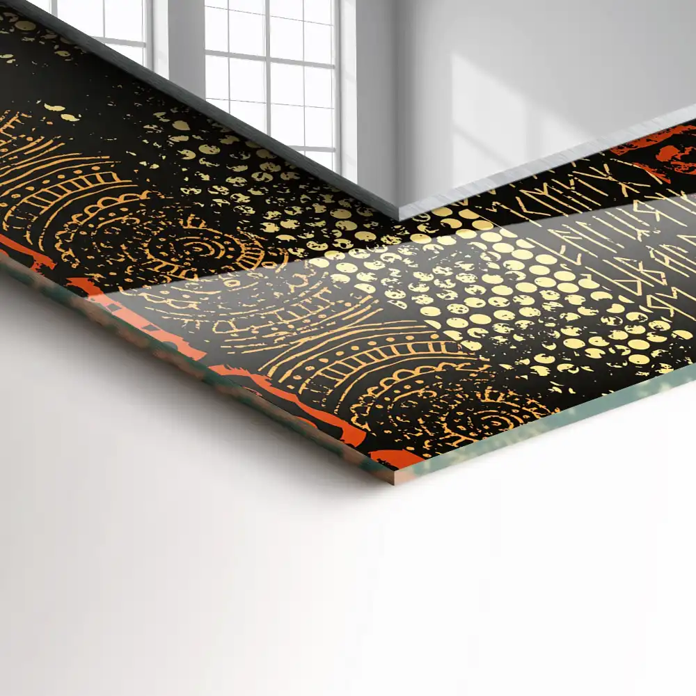 Rectangular decorative mirror Ethnic ornament pattern