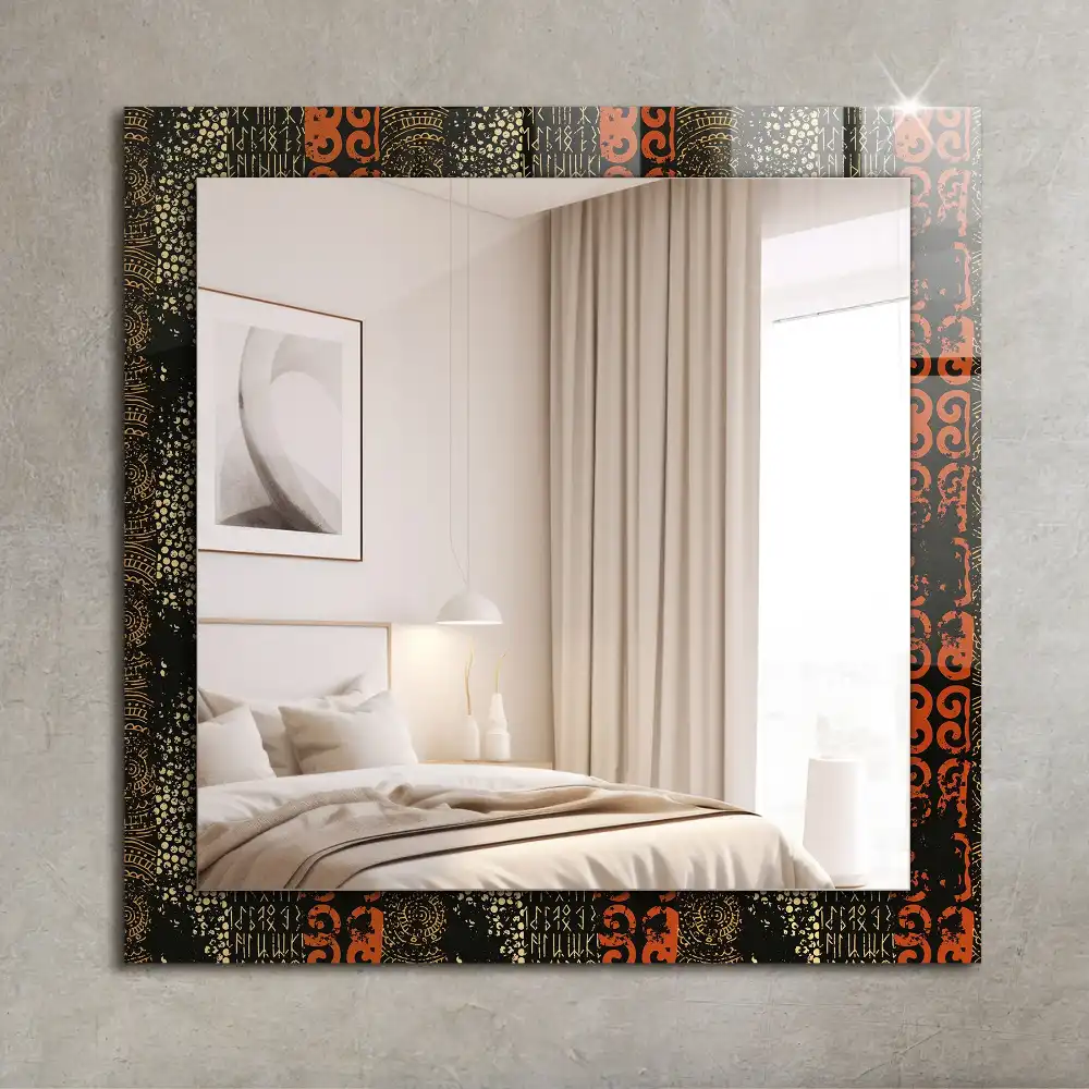 Rectangular decorative mirror Ethnic ornament pattern
