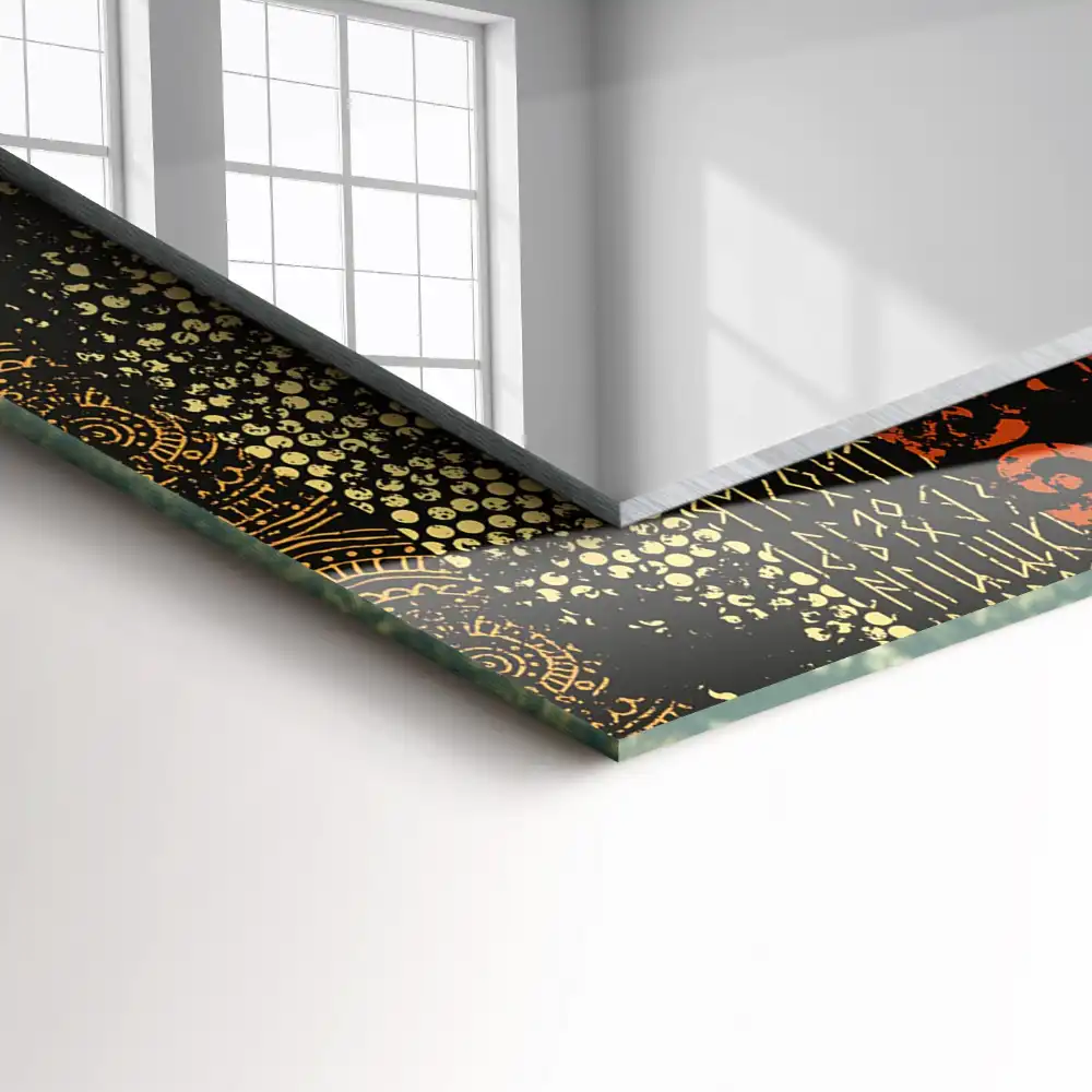 Rectangular decorative mirror Ethnic ornament pattern