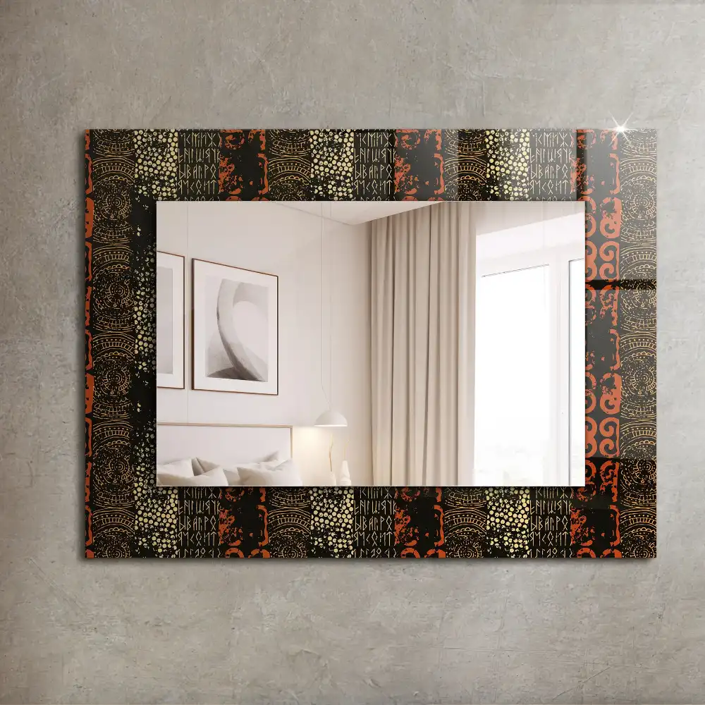 Rectangular decorative mirror Ethnic ornament pattern