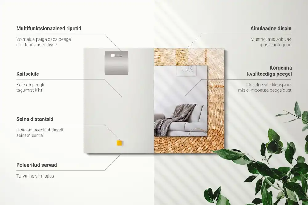 Rectangle decorative mirror Wattle