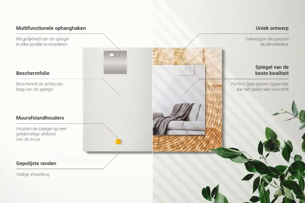 Rectangle decorative mirror Wattle