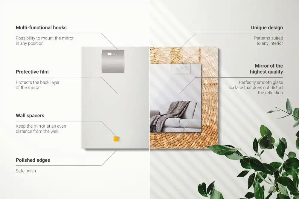 Rectangle decorative mirror Wattle