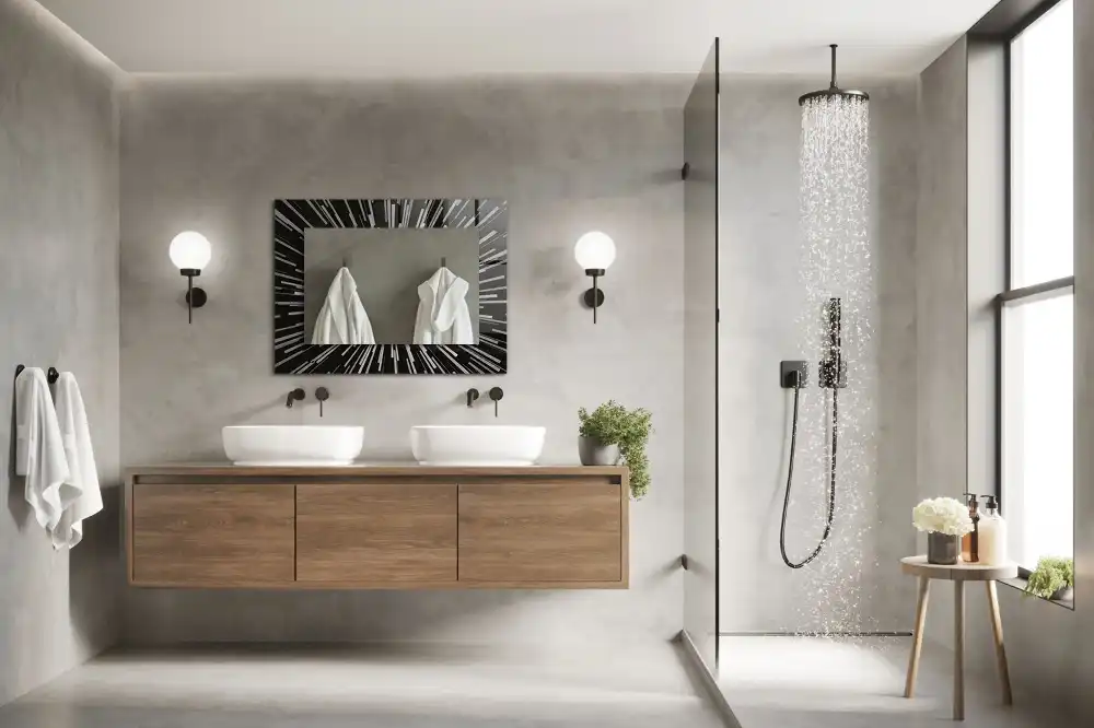 Rectangular decorative mirror Speed of light effect