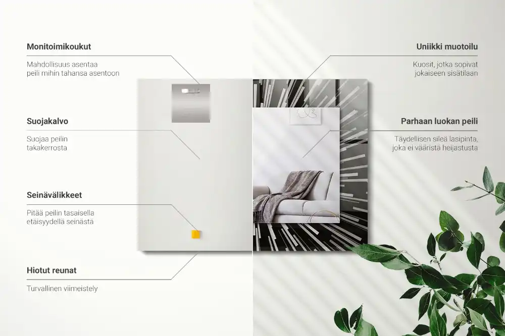 Rectangular decorative mirror Speed of light effect