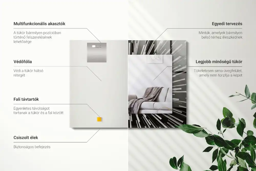 Rectangular decorative mirror Speed of light effect