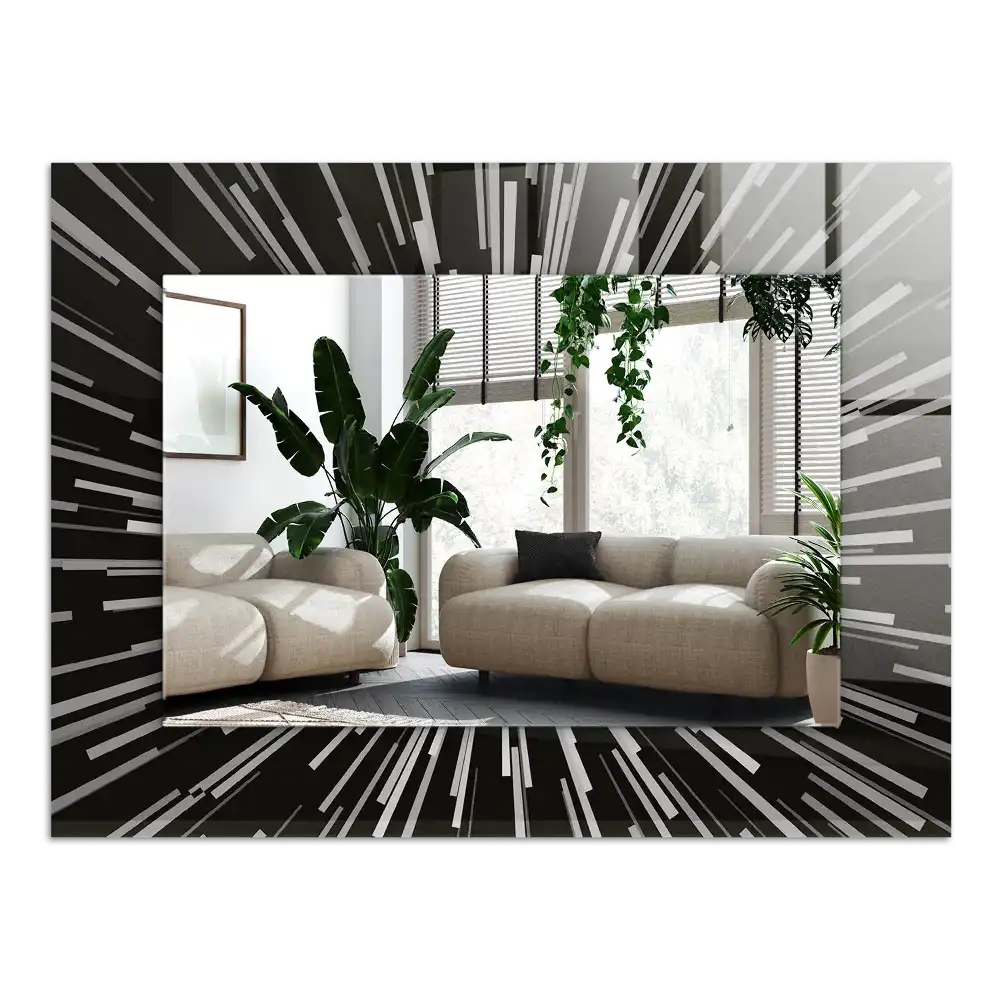 Rectangular decorative mirror Speed of light effect