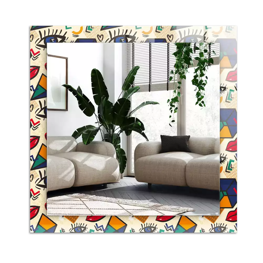 Rectangular mirror print Eyes mouth shapes