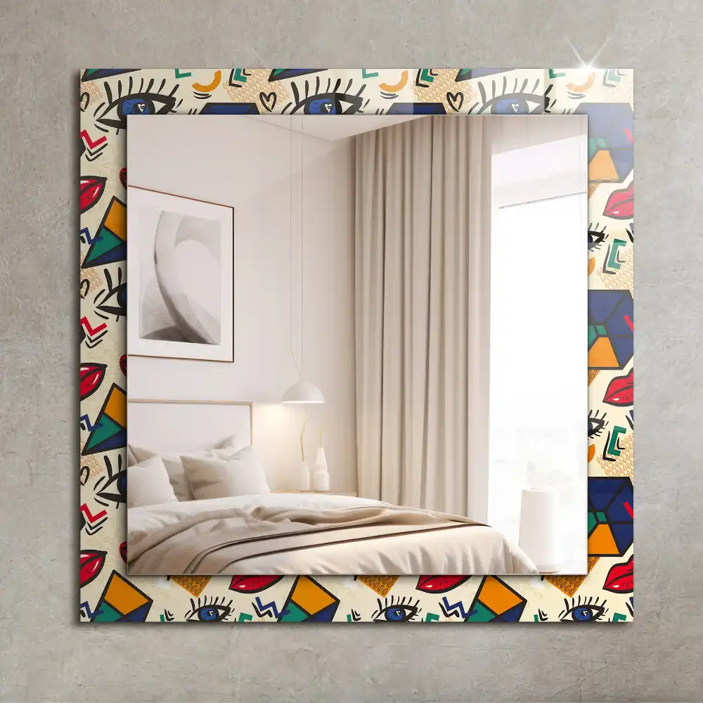 Rectangular mirror print Eyes mouth shapes