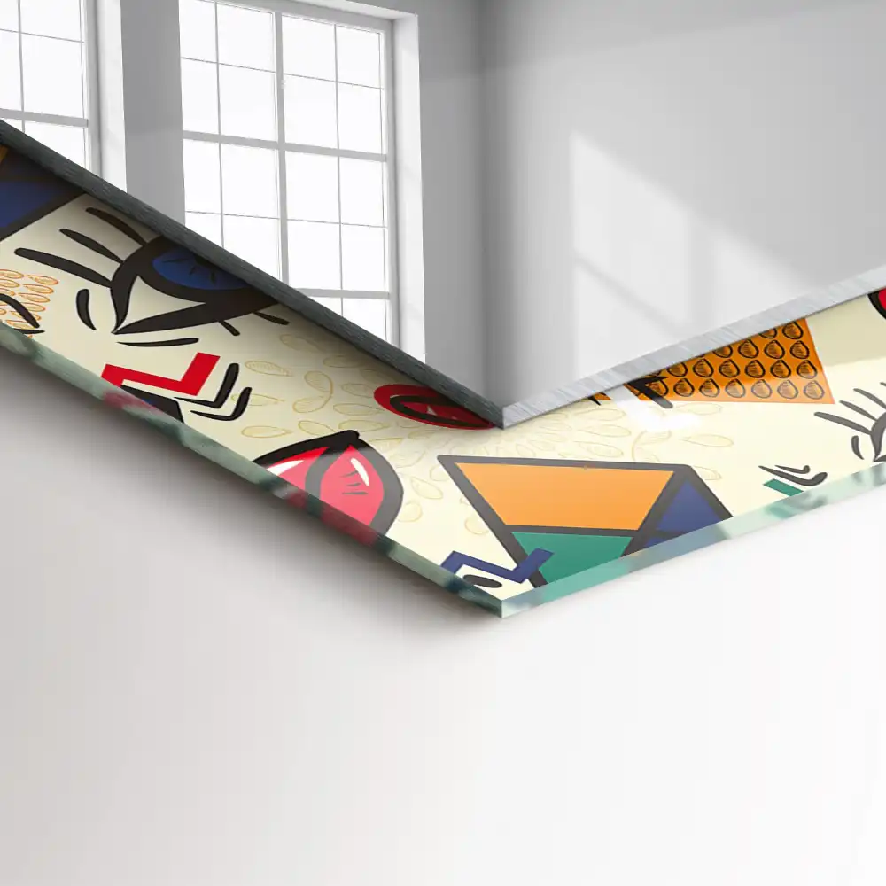 Rectangular mirror print Eyes mouth shapes