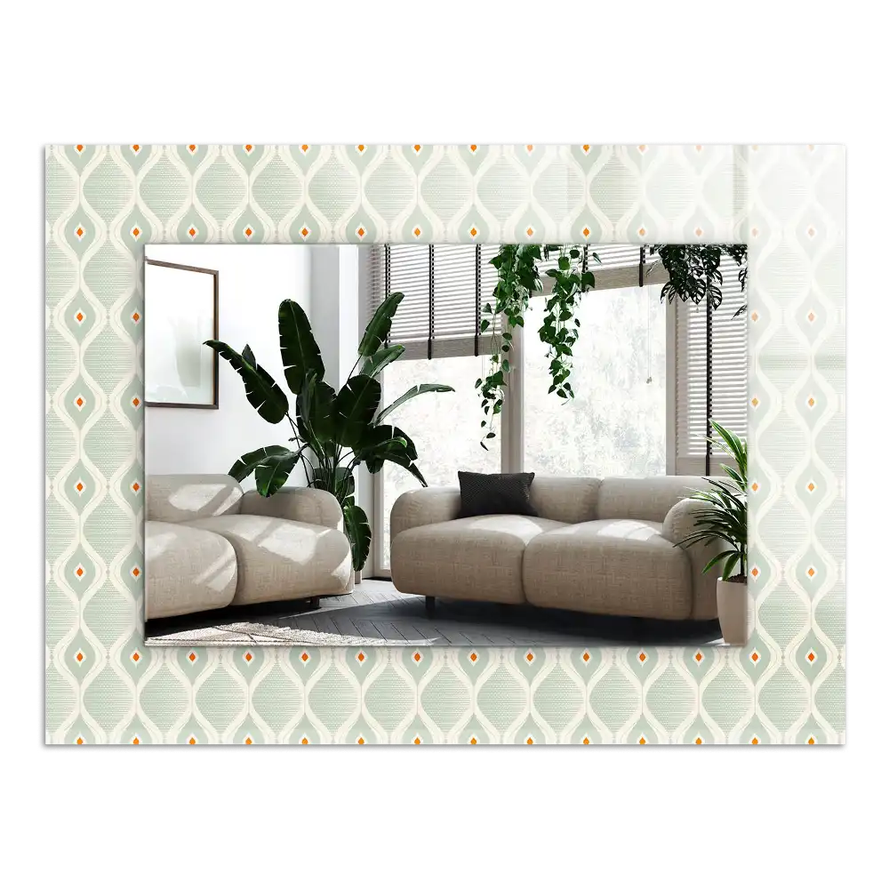 Rectangle decorative mirror Green geometric pattern
