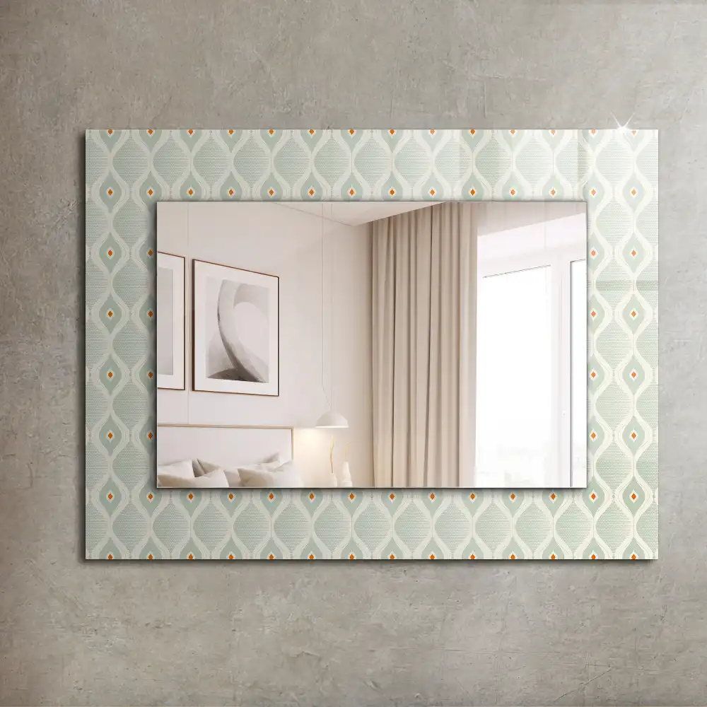 Rectangle decorative mirror Green geometric pattern