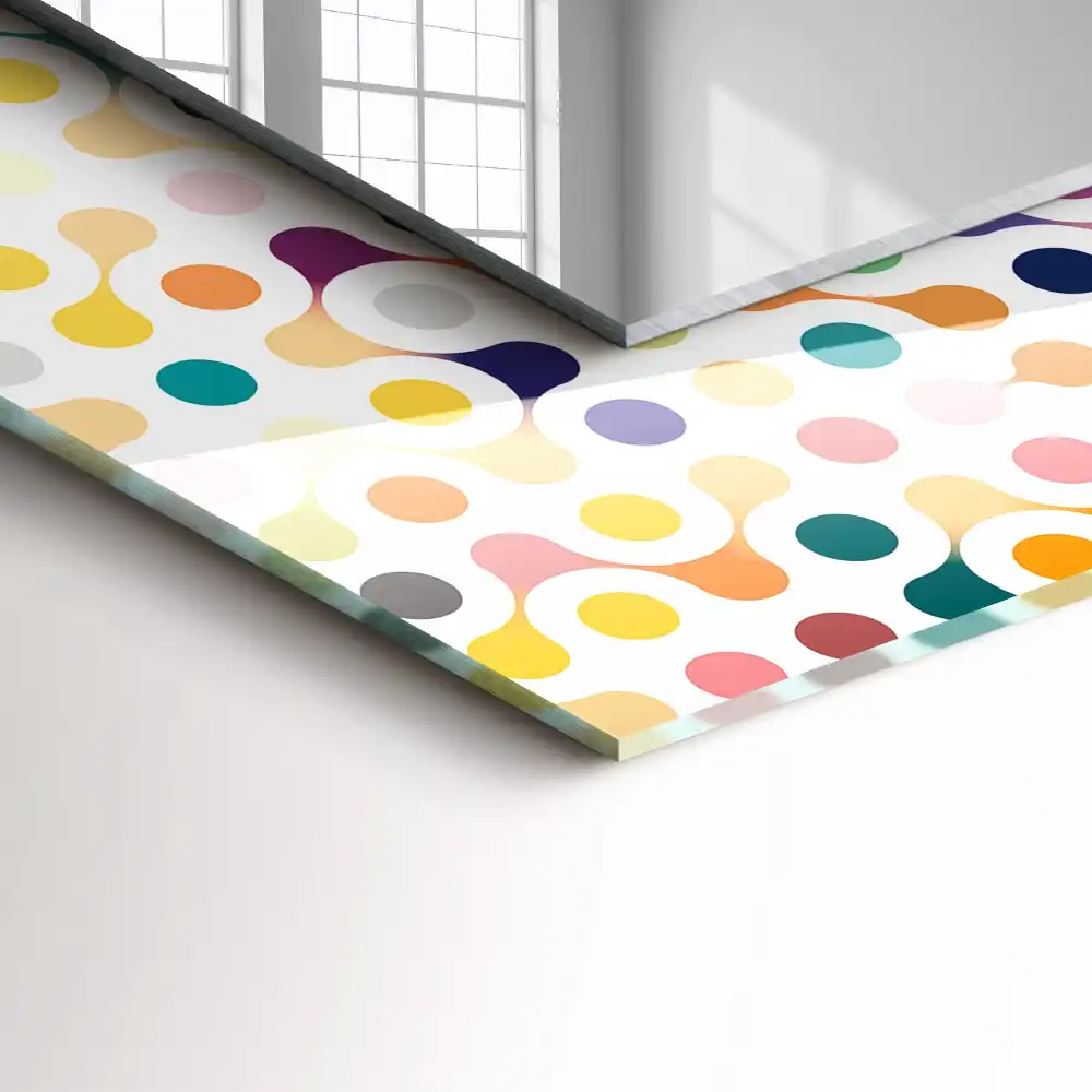 Rectangular wall mirror design Colorful geometric pattern