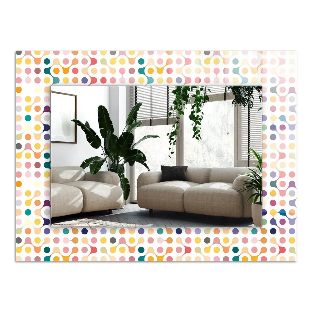Rectangular wall mirror design Colorful geometric pattern