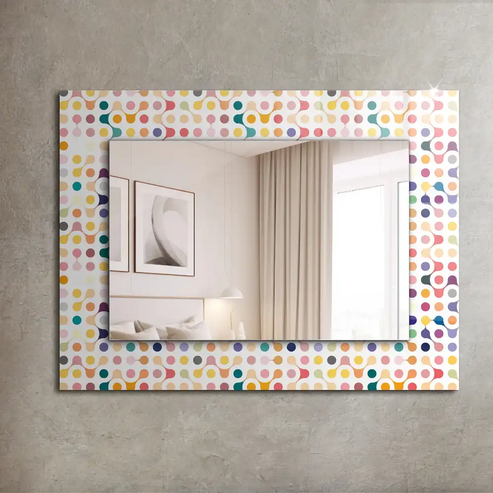 Rectangular wall mirror design Colorful geometric pattern